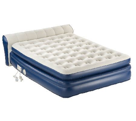 Aerobed® comfort anywhere 18 air mattress with headboard design. AeroBed Queen Size Elevated Headboard Bed w Built-In Pump ...