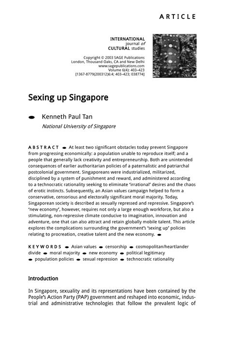 Pdf Sexing Up Singapore