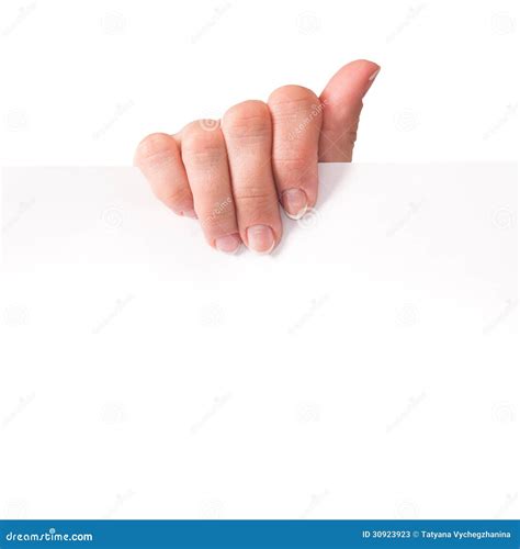 Hand Holding White Paper Stock Image Image Of Business 30923923
