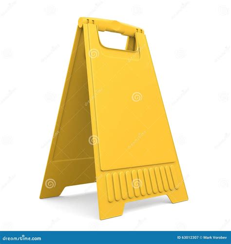 Yellow Sign Board Stand 3d Stock Illustration Illustration Of Blank