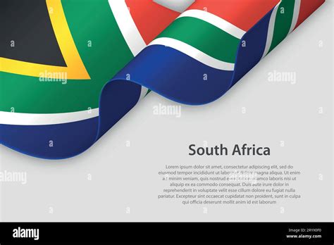 3d Ribbon With National Flag South Africa Isolated On White Background