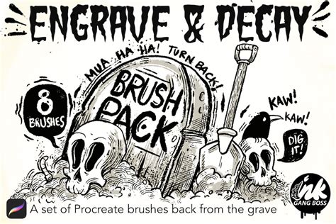 Procreate Vintage Engrave And Decay Brushes Etsy
