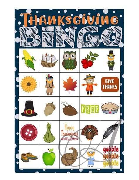 Thanksgiving Bingo Cards Etsy