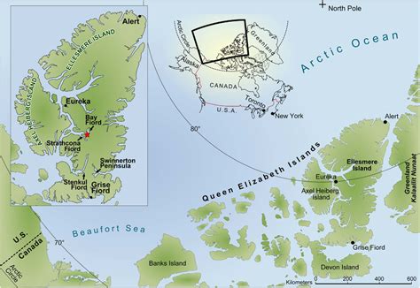 Map Of Northern Canada North Of The Arctic Circle Showing Principal