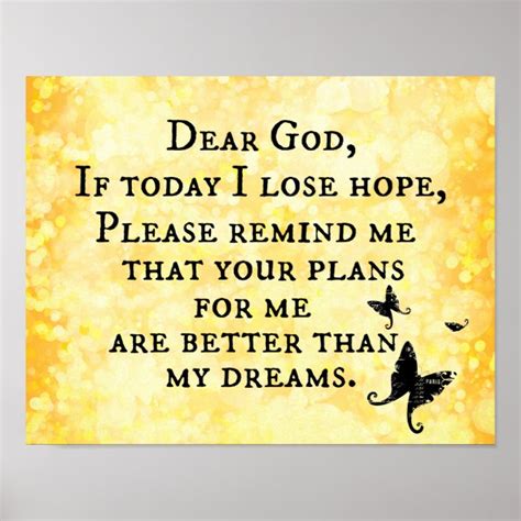 Inspirational Christian Quote Dear God Poster