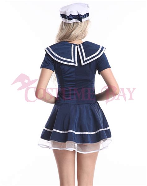Makin Waves Sexy Naughty Navy Sailor Girl Captain Uniform Retro Pin Up Costume Ebay