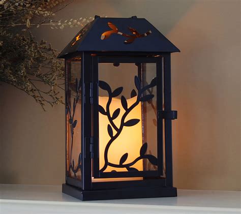 Lumabase Vine Metal Lantern With Removable Flameless Candle