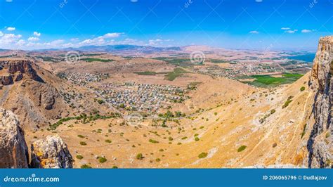 Aerial View Of Hamam Village From Mount Arbel In Israel Stock Photo