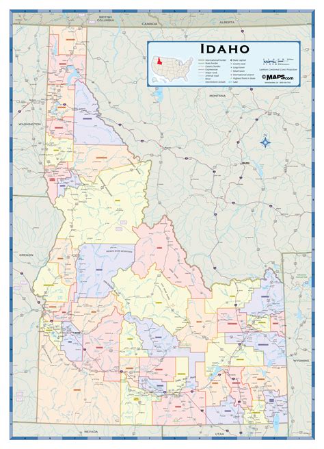Idaho County Map Area County Map Regional City
