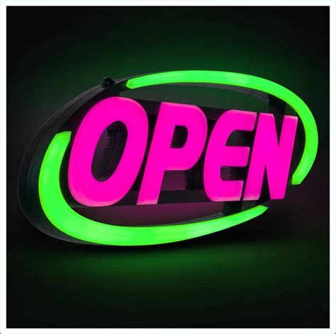 Led Open Sign Business Neon Flash Store Signs Programmable App 15x32 Inch Bright Ebay