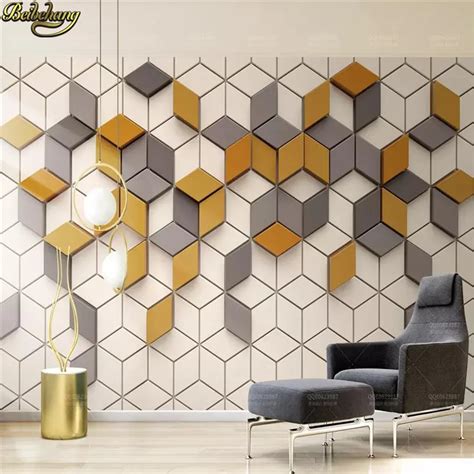 Beibehang Custom Yellow Mosaic Mural Living Room Office Wallpaper For