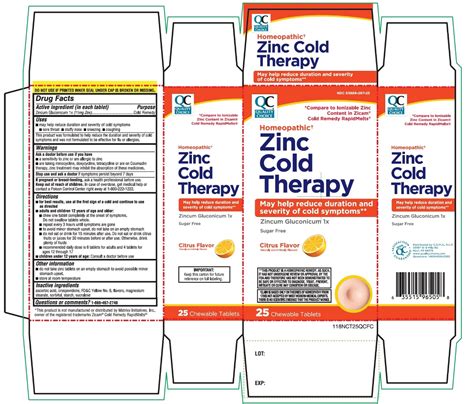 Dailymed Zinc Cold Therapy Zinc Gluconate Tablet
