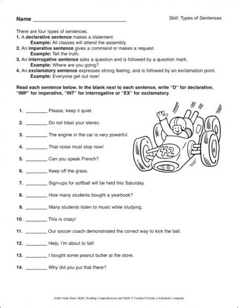 6th Grade Reading Comprehension Worksheets Pdf