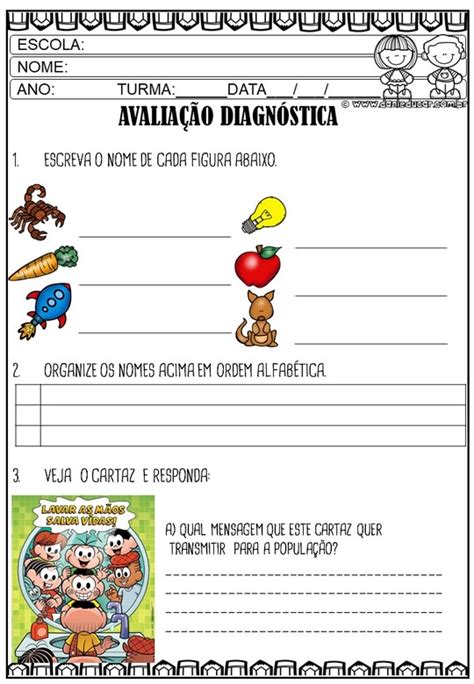 Avaliação diagnóstica ano para imprimir