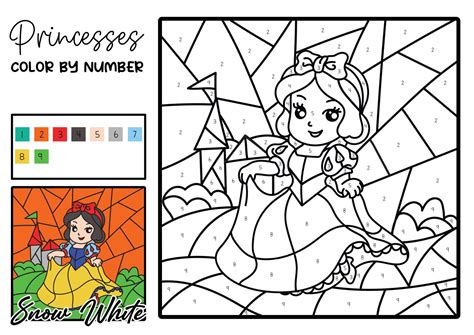 12 Free Printable Disney Princess Color By Number Pages In The Playroom