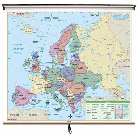 Europe Essential Wall Map Shop Classroom Maps