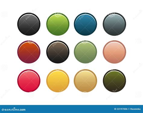 Set Of 12 Buttons Stock Vector Illustration Of Color 33197006