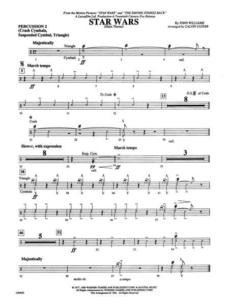 Star Wars Main Theme 2nd Percussion By John Williams Digital Sheet