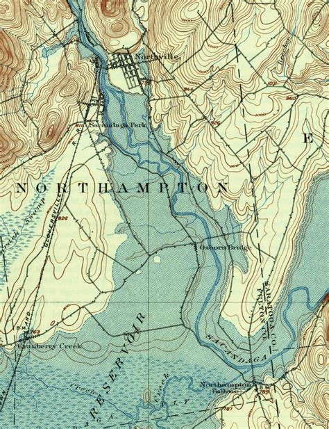 Great Sacandaga Lake 1937 Usgs Old Topo Map Close Up Etsy