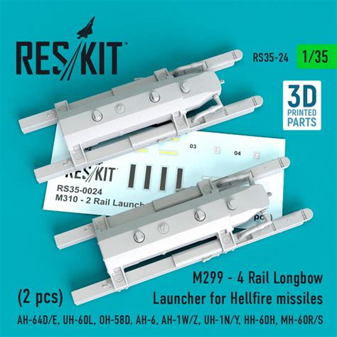 Reskit Rs35 0024 M310 2 Rail Launcher For Hellfire Missiles 2 Pcs