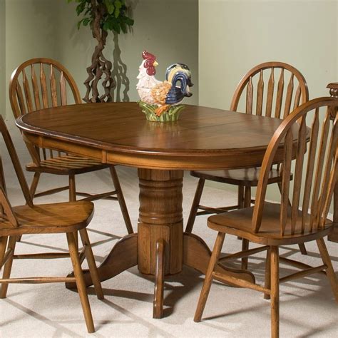 Classic Oak Round Dining Table Burnished Rustic By Intercon Furniture
