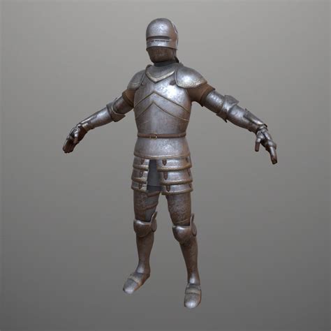 3d Model Knight In Armor Vr Ar Low Poly Cgtrader