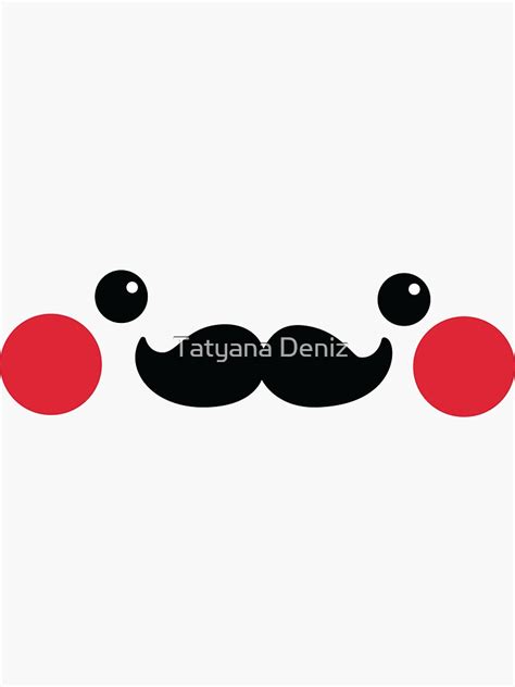 Kawaii Face With Mustache For Halloween By Tatyana Deniz Sticker For