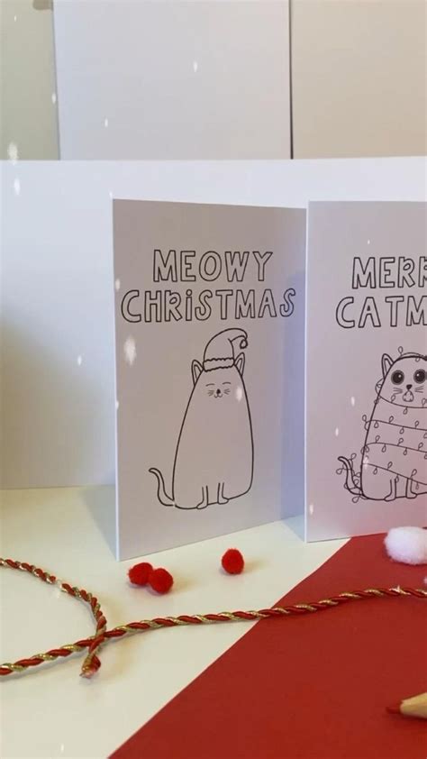 New Colour In Christmas Cards A6 Colouring Cards For Kids Featuring