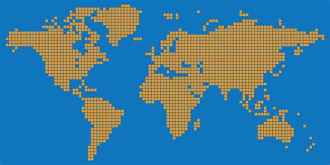 Orange Colored Square Dotted World Map Vector 640135 Vector Art At Vecteezy