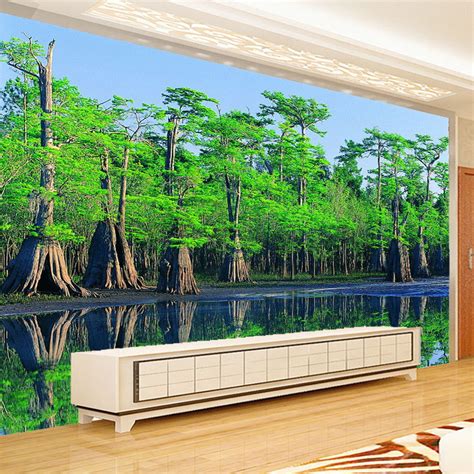 Custom Mural Wallpaper Green Nature Landscape Bvm Home