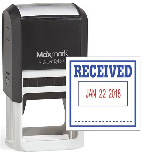 Maxmark Q43 Large Size Date Stamp With Received Self Inking Stamp
