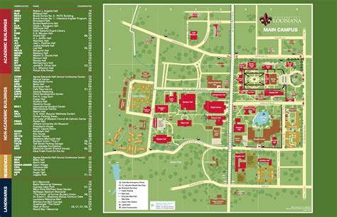 Campus Maps University Of Louisiana At Lafayette