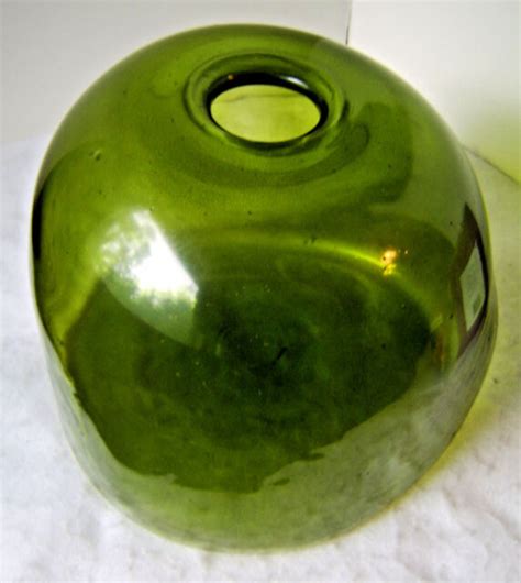 Green Glass Bubble Vase W Flat Bottom Art Glass Vase Ebay