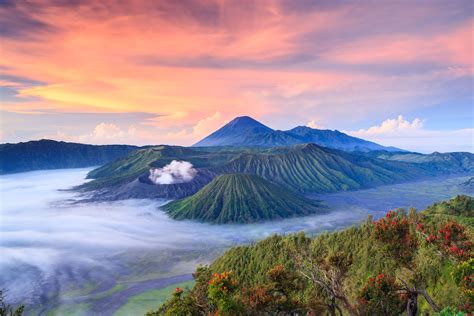 Mount Bromo Bromo Volcano At Sunrise The Only Active Crater In The