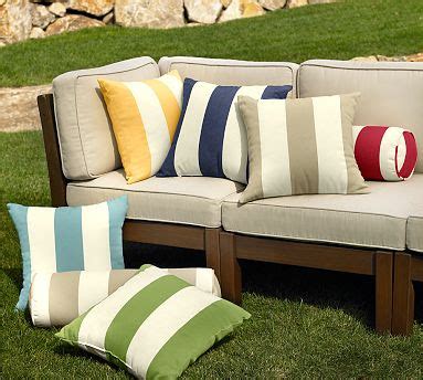 Replacement cushions for pottery barn outdoor patio furniture. | Pottery Barn's Classic Stripe Outdoor Cushions ...