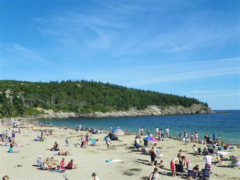 Sand Beach Acadia National Park Island Resort Maine Travel Beach Sand