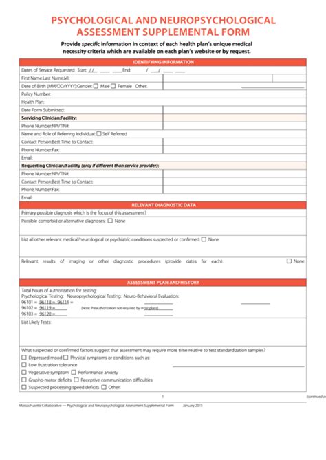 Mental Health Initial Assessment Form