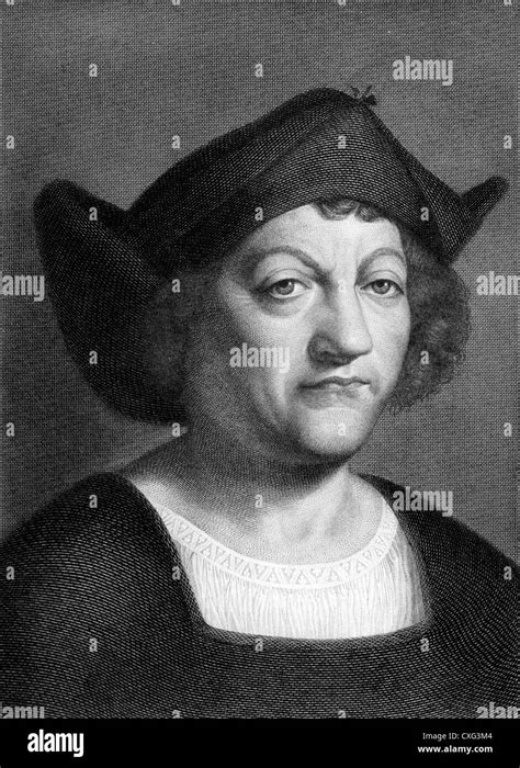 Christopher Columbus 1451 1506 On Engraving From 1851 Explorer Stock