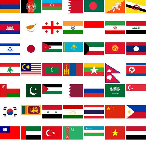 Flags Of Asian Countries Vector Super Coloring