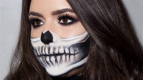 Easy Skeleton Makeup Tutorial Perfect Half Skull How To Glamour
