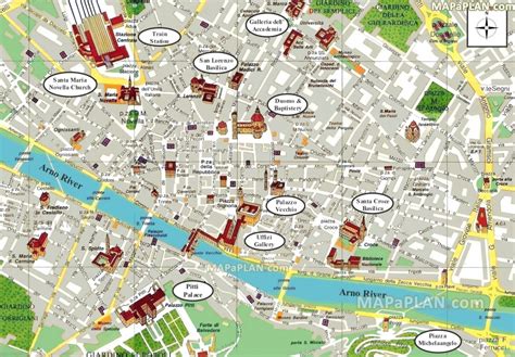 Florence Attractions Map Pdf Free Printable Tourist Map Florence In