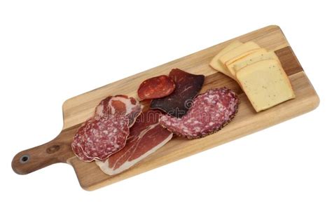 Assortment Of Cold Meats For Making A Raclette On A Cutting Board On
