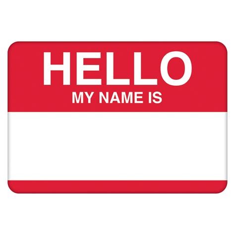 Name Tag Red Hello My Name Is The Party Warehouse