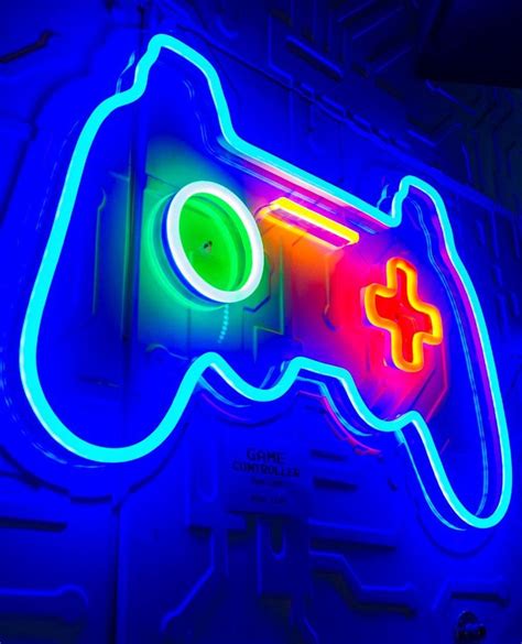Game Controller Neon Light Neon Light Art Video Game Room Design