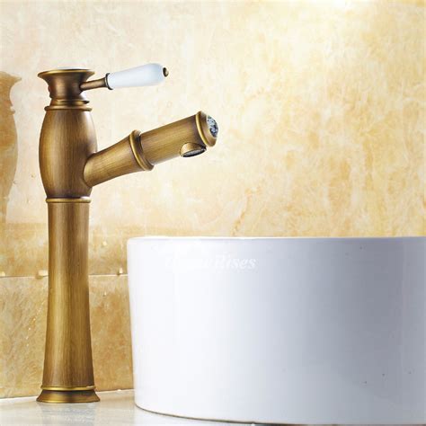 Our range of antique brass bathroom faucets is sure to be a valuable addition to your bathroom. Bathroom Faucets Antique Brass Vessel Single Handle 1 Hole