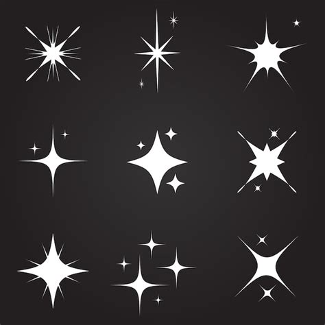 Premium Vector White Sparkling And Twinkling Symbols Vector The Set
