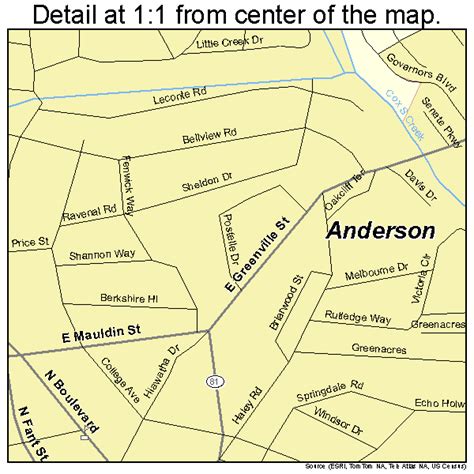 Anderson South Carolina Street Map 4501360