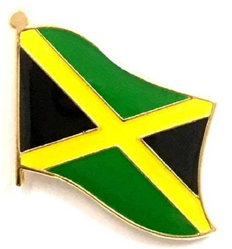 Pack Of Jamaica World Flag Lapel Pin Badges Three Patriotic Etsy