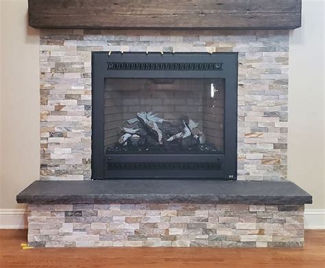 American Black Granite Fireplace Hearth Natural Stone One Piece