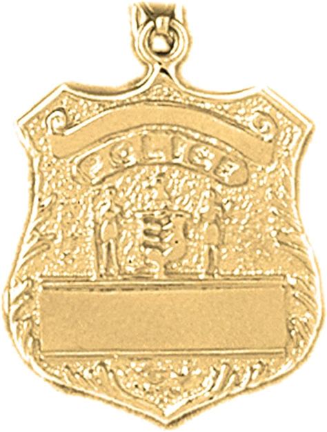 Amazon Com Jewels Obsession Silver Police Officer Badge Pendant 14K